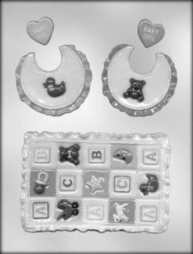 Baby Quilt and Bib Chocolate Mould - Click Image to Close